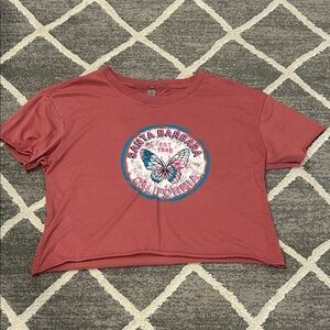 Next Level Apparel women’s Pink Crop Tshirt